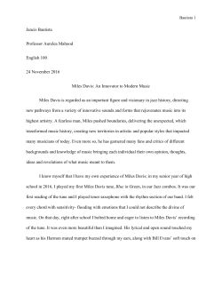 An Innovator to Modern Music Miles Davis i