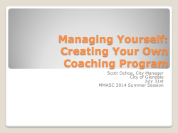 Managing Yourself: Creating Your Own Coaching Program