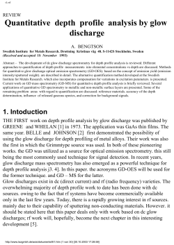Quantitative depth profile analysis by glow discharge