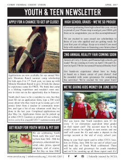 Teen Newsletter - Corry Federal Credit Union