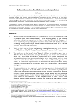 The Doha Amendment to the Kyoto Protocol