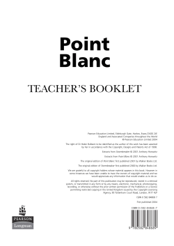 Point Blanc - Pearson Schools and FE Colleges