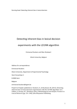 Detecting inherent bias in lexical decision experiments - crr