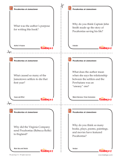 Pocahontas Discussion Cards