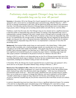 Preliminary study suggests Chicago`s bag tax reduces disposable