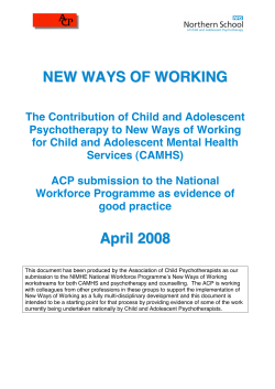 New Ways of Working - Association of Child Psychotherapists