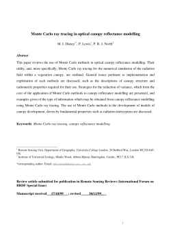 Monte Carlo ray tracing in optical canopy reflectance modelling