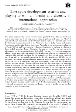 Elite sport development systems and playing to win