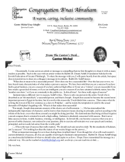 April - May - Congregation B`nai Abraham