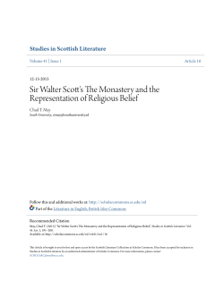 Sir Walter Scott`s The Monastery and the Representation of