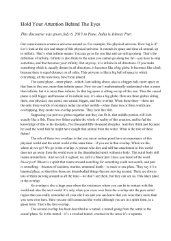 Hold Your Attention Behind The Eyes