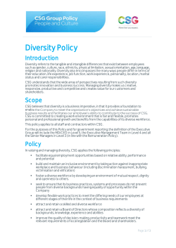 Diversity Policy