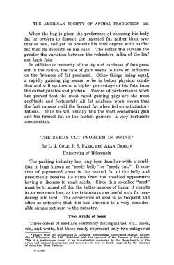 University of Wisconsin - the American Society of Animal Science