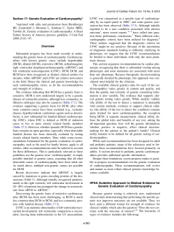 Genetic Evaluation of Cardiomyopathy