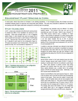 Equidistant Plant Spacing in Corn