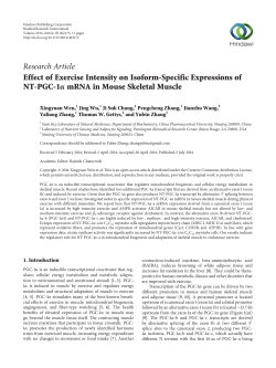 Research Article Effect of Exercise Intensity on Isoform