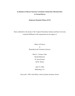 Evaluation of Iohexol Clearance to Estimate Glomerular Filtration