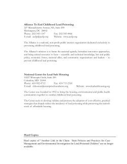 Alliance To End Childhood Lead Poisoning National Center for