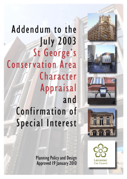 St George`s conservation area character appraisal addendum 2010