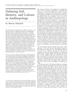 Debating Self, Identity, and Culture in Anthropology