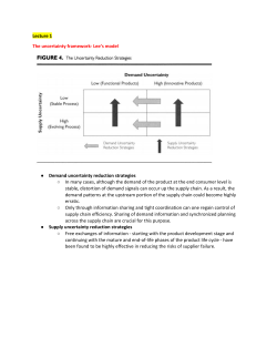 Lecture 1 The uncertainty framework