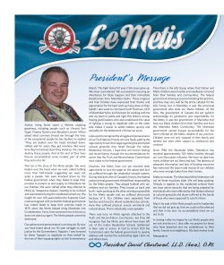 President`s Message - Manitoba Metis Federation