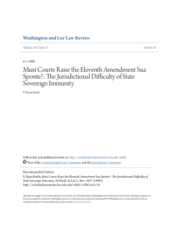 Must Courts Raise the Eleventh Amendment Sua Sponte?: The