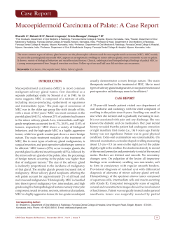Mucoepidermoid Carcinoma of Palate: A Case Report