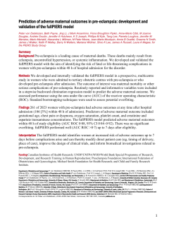 Prediction of adverse maternal outcomes in pre