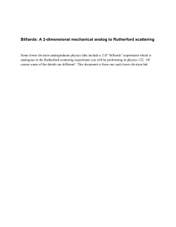 Billiards - Physics 122