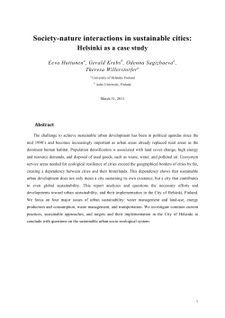 Society-nature interactions in sustainable cities: Helsinki