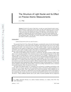 The Structure of Light Nuclei and Its Effect on Precise Atomic