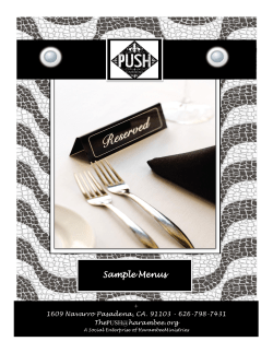 Sample Menus - Harambee Ministries