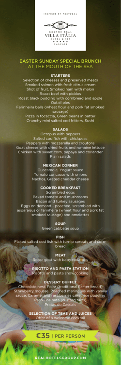 EASTER SUNDAY SPECIAL BRUNCH AT THE MOUTH OF THE