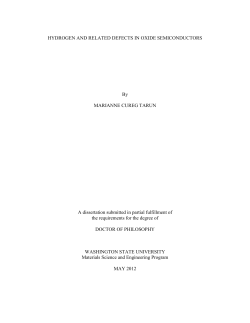 HYDROGEN AND RELATED DEFECTS IN OXIDE