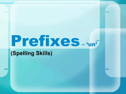 Prefixes– `un` (Spelling Skills)