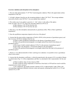 Exercises radiation and absorption in the atmosphere 1. The sun
