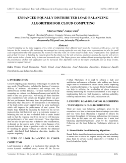 enhanced equally distributed load balancing algorithm for