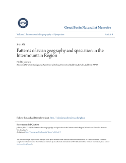 Patterns of avian geography and speciation in the Intermountain