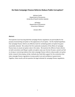 Do State Campaign Finance Reforms Reduce Public Corruption?