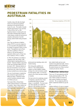 PEDESTRIAN FATALITIES IN AUSTRALIA