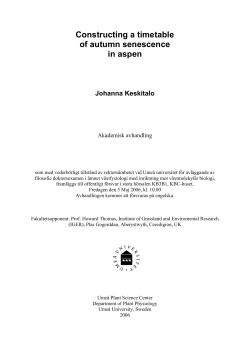 Constructing a timetable of autumn senescence in aspen