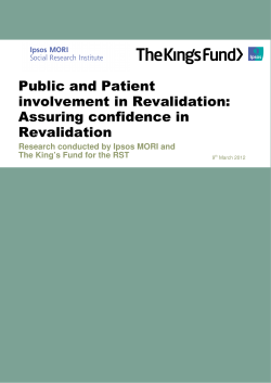 Assuring confidence in Revalidation