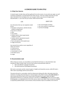 a concise guide to apa style