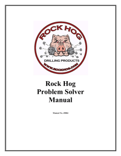 Rock Hog Problem Solver Manual