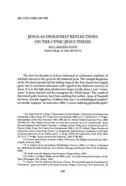 jesus as diogenes? reflections on the cynic jesus thesis