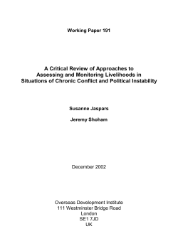 A Critical Review of Approaches to Assessing and Monitoring