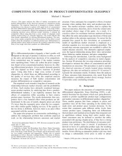 competitive outcomes in product