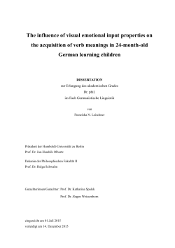 The influence of visual emotional input properties on the acquisition