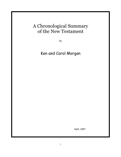 A Chronological Summary of the New Testament